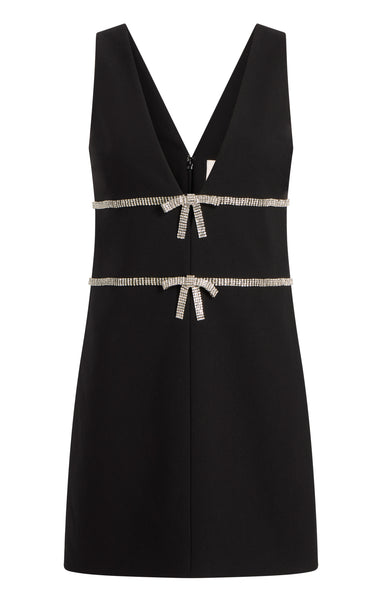 LES YEUX　MINI DRESS　BLACK Bandeau Structured Velvet Lace Demask Skater Mini Dress | boohoo