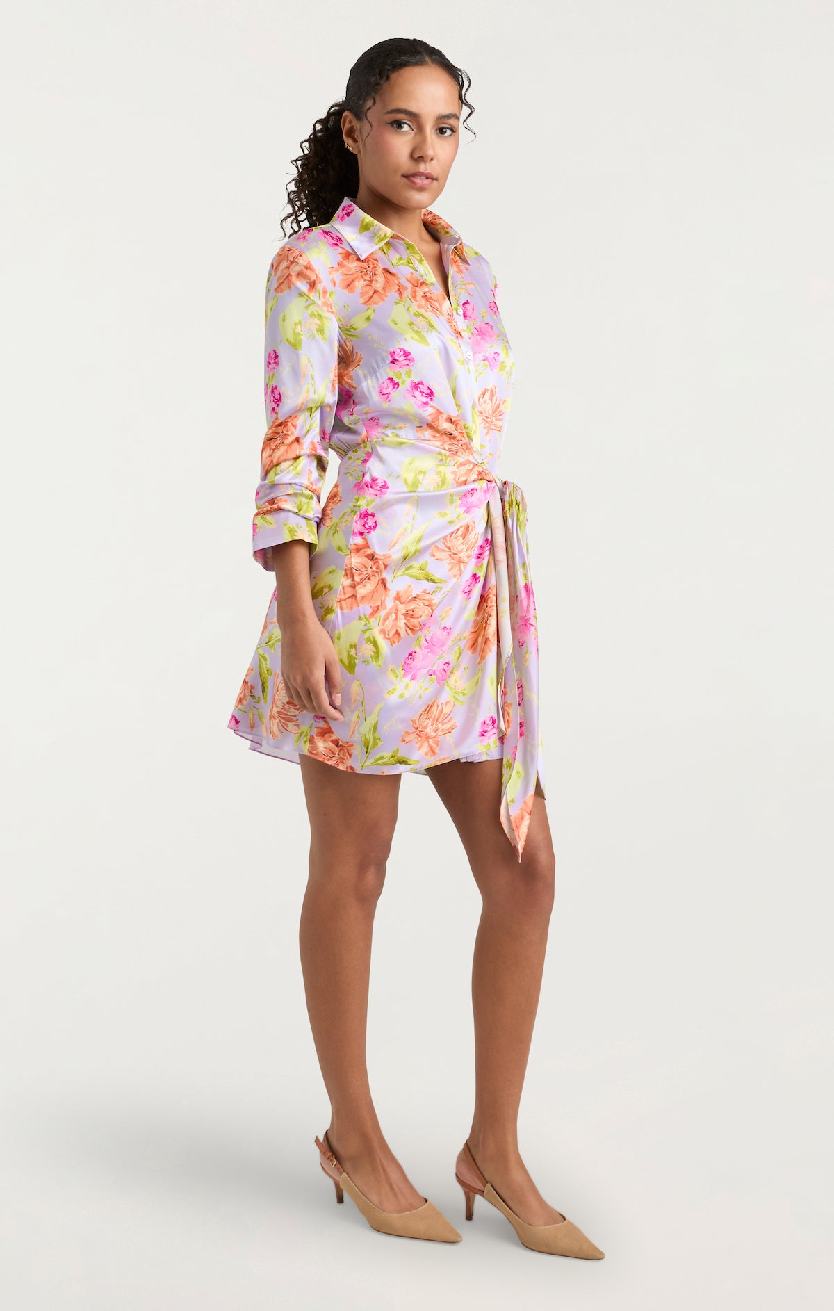 jacey silk knotted shirt dress Mini Jacey Dress Cinq Sept