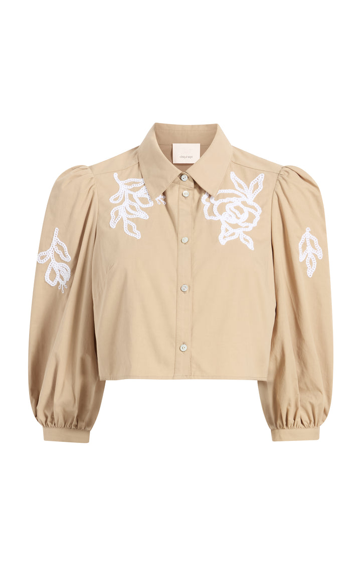 YILON MADE Sidelace piony tops ベージュ 新品】YILON MADE Sidelace piony tops ベージュ