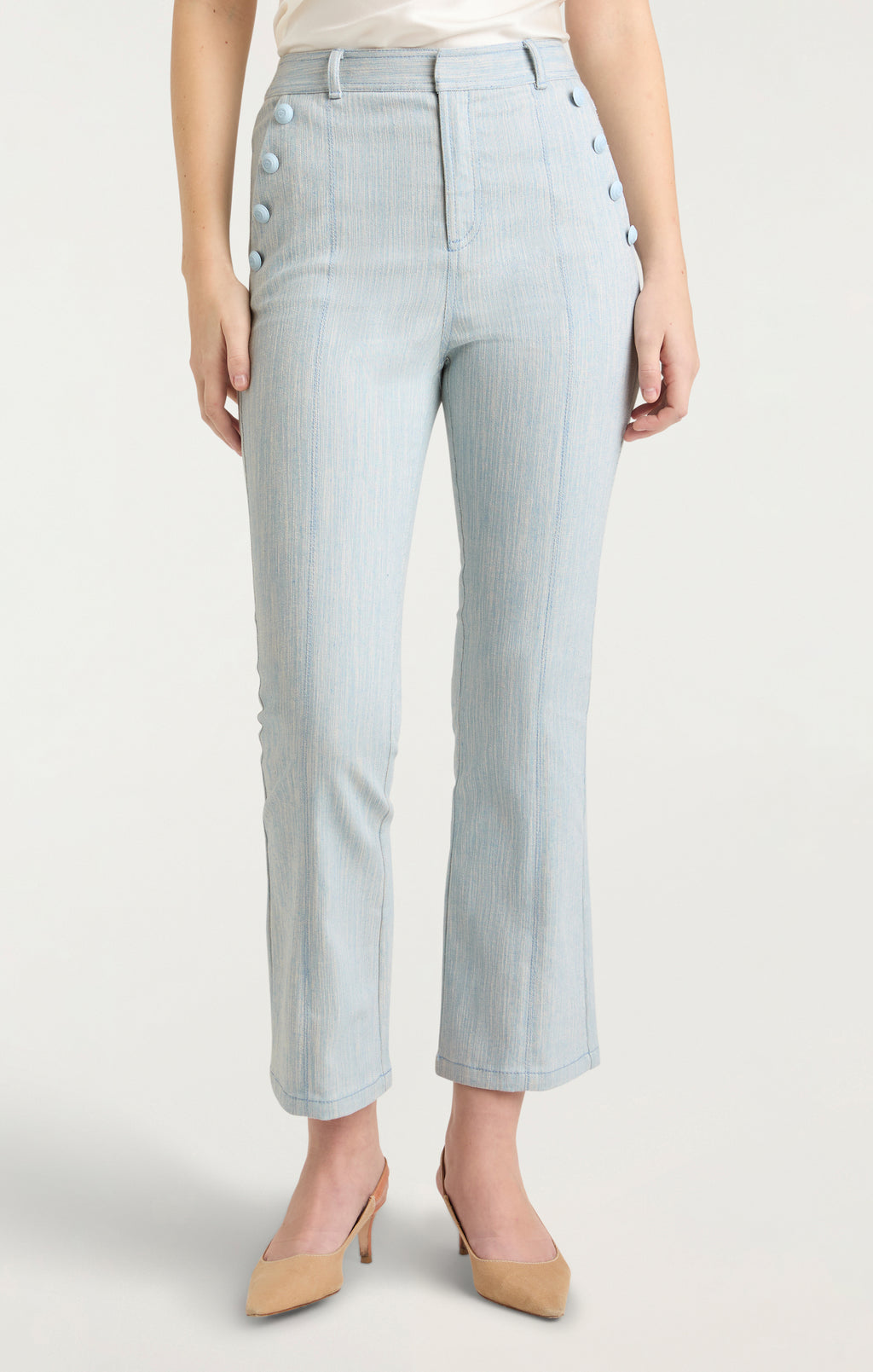 Two Tone Melange Linda Jeans