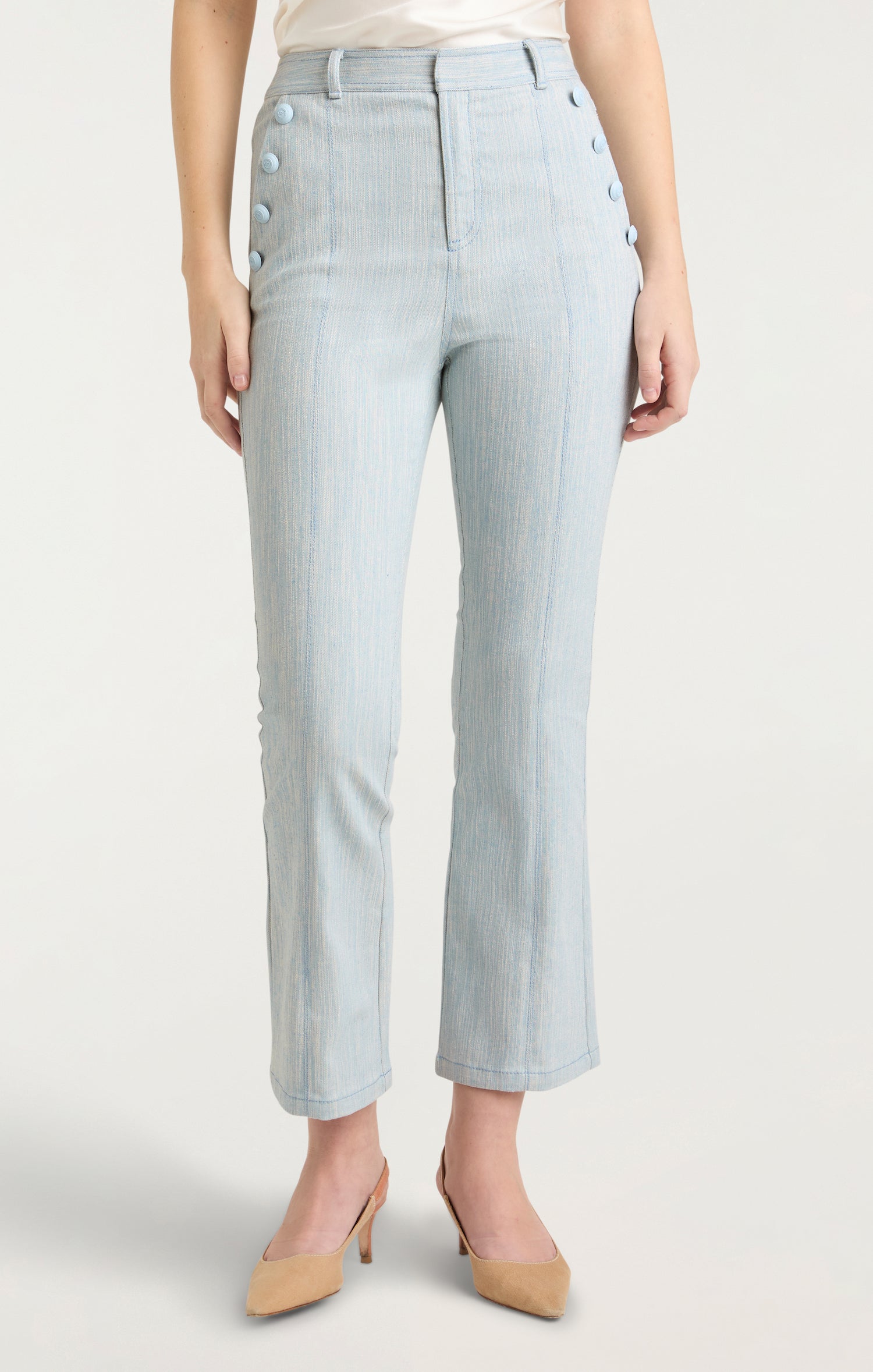 Two Tone Melange Linda Jeans