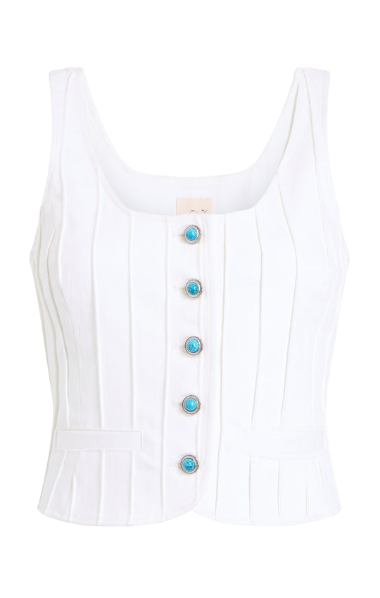 Turquoise Embellished Rowena Vest