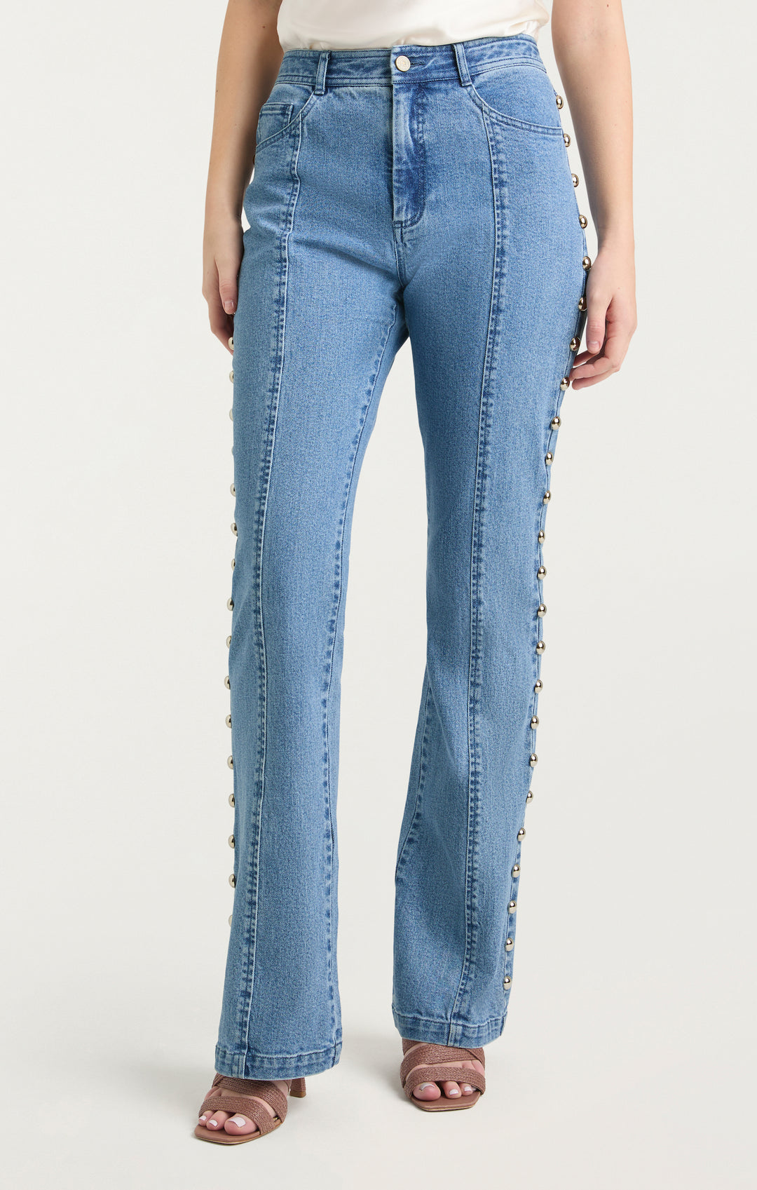 【SATIIIZ】Haynell Pintuck Linen Denim Pants Studded Shailene Pant – Cinq à Sept