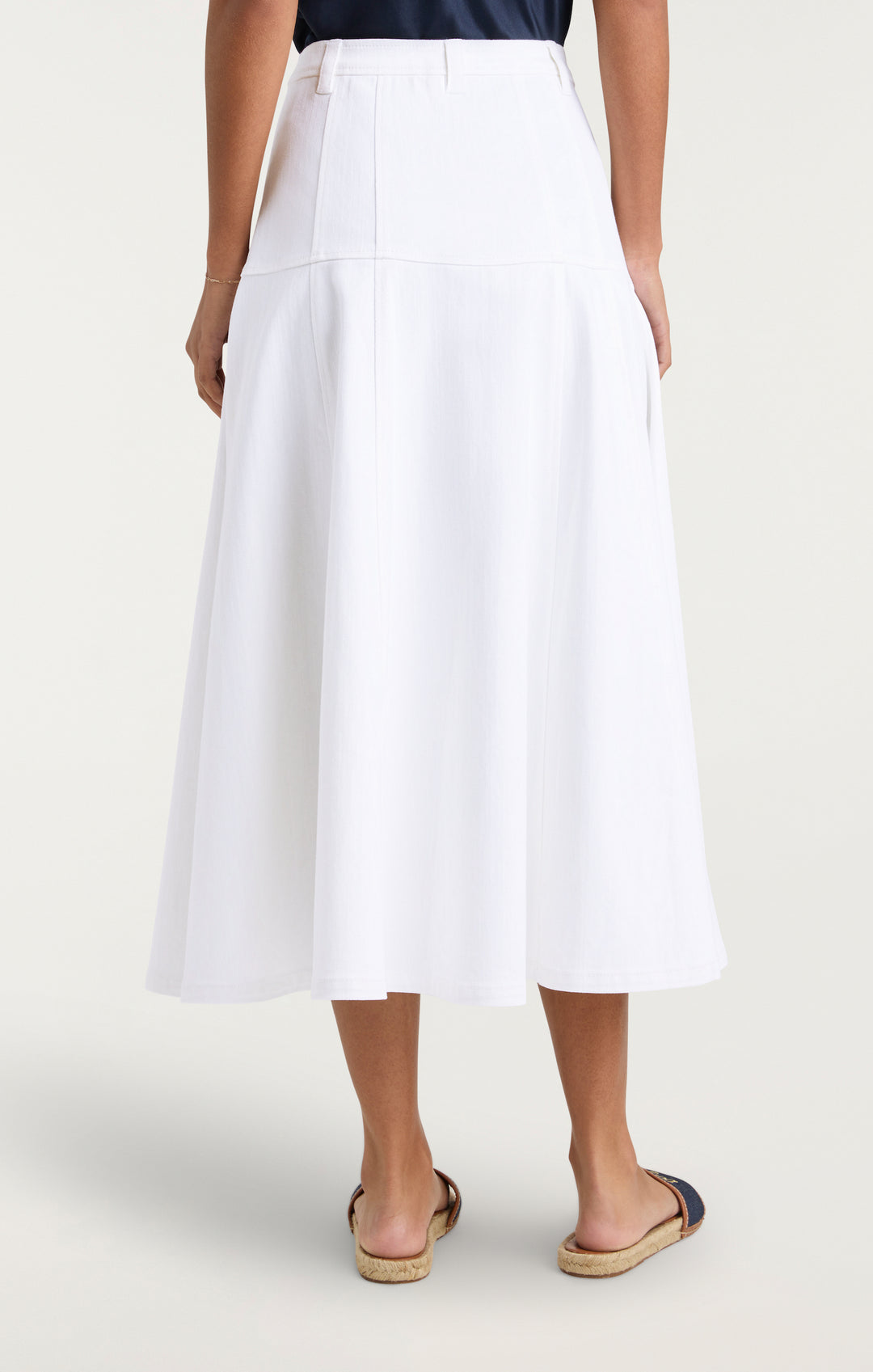 ●Sienne● Ponte Skirt White S4USK011 SIENNA skirt white | long cotton skirt