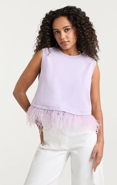 Cropped Feather Tee