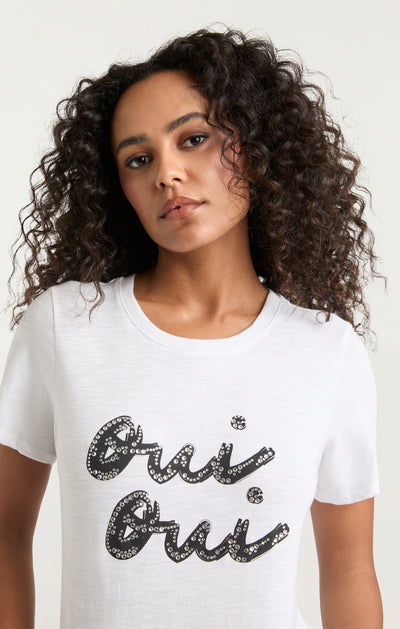 Rhinestone Oui Oui Shrunken Tee