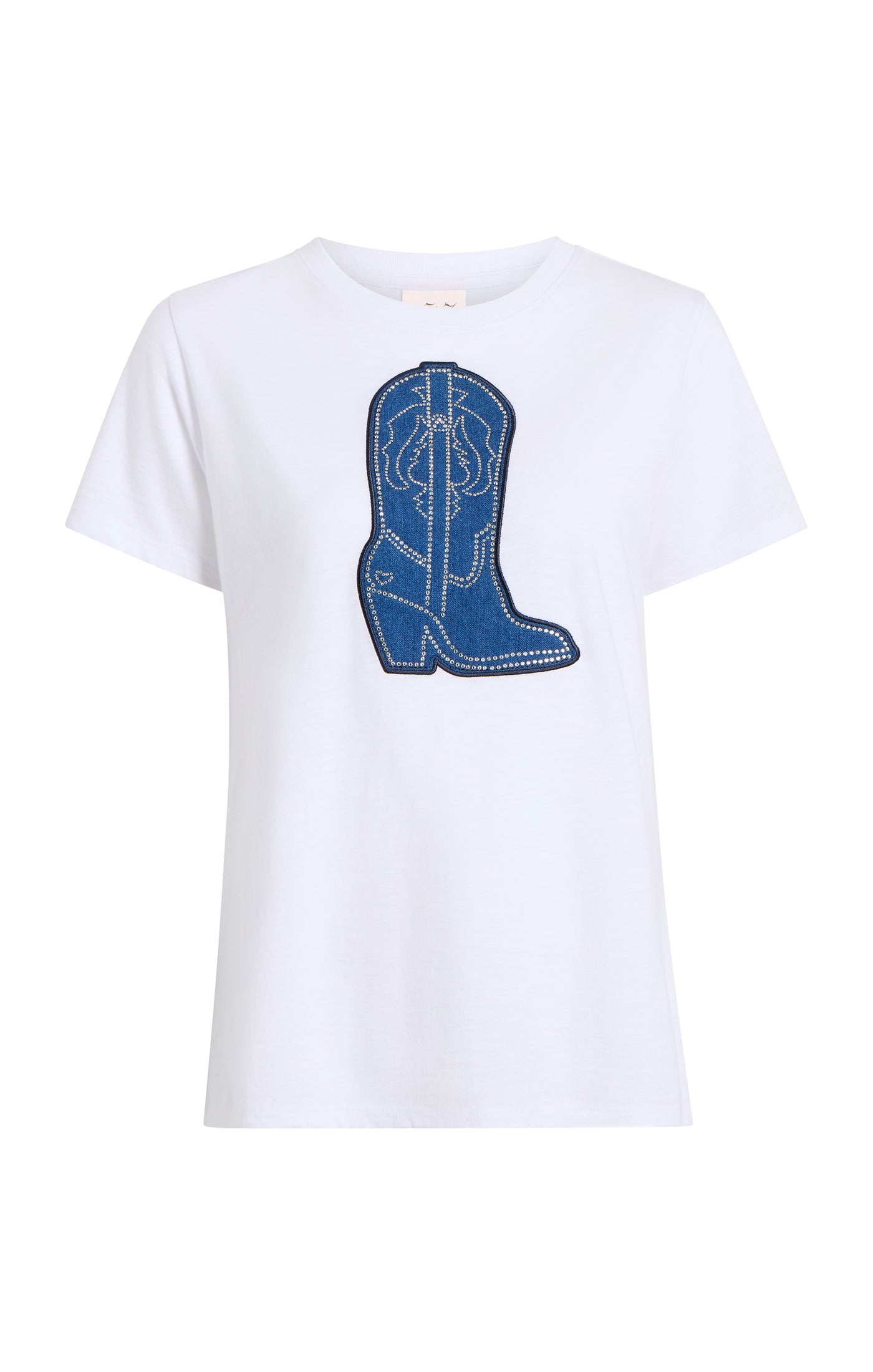 Silver Studs Denim Boot Tee