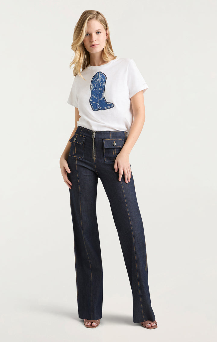 Silver Studs Denim Boot Tee – Cinq à Sept