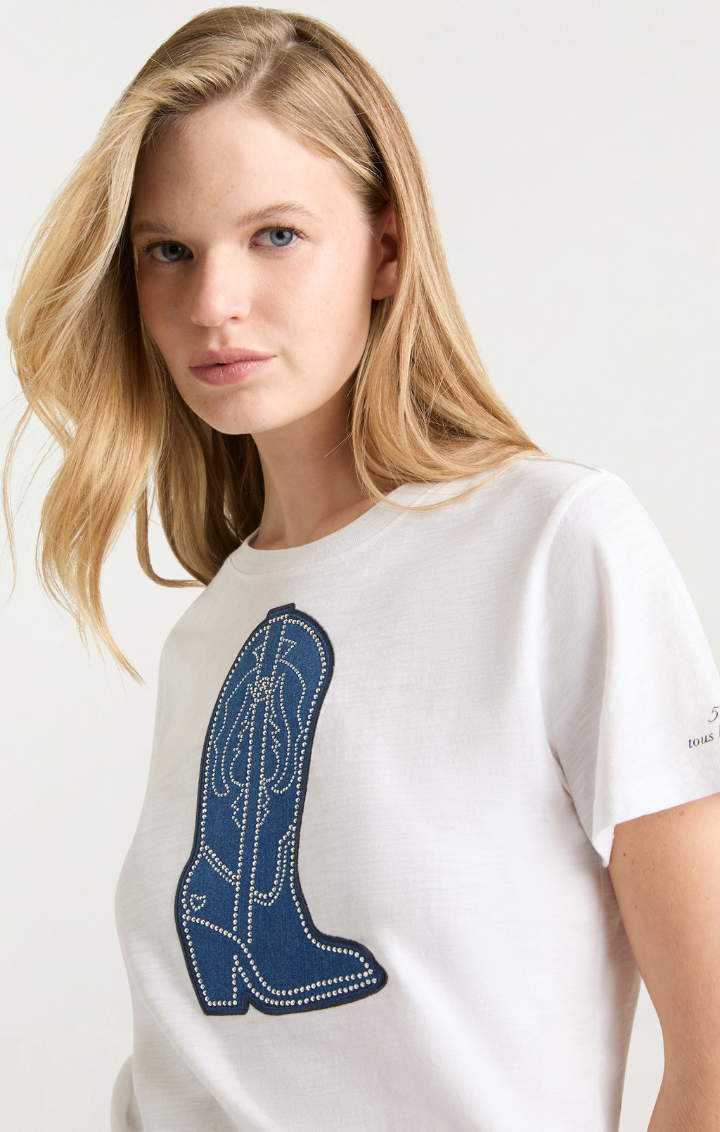 Silver Studs Jean Boot Tee