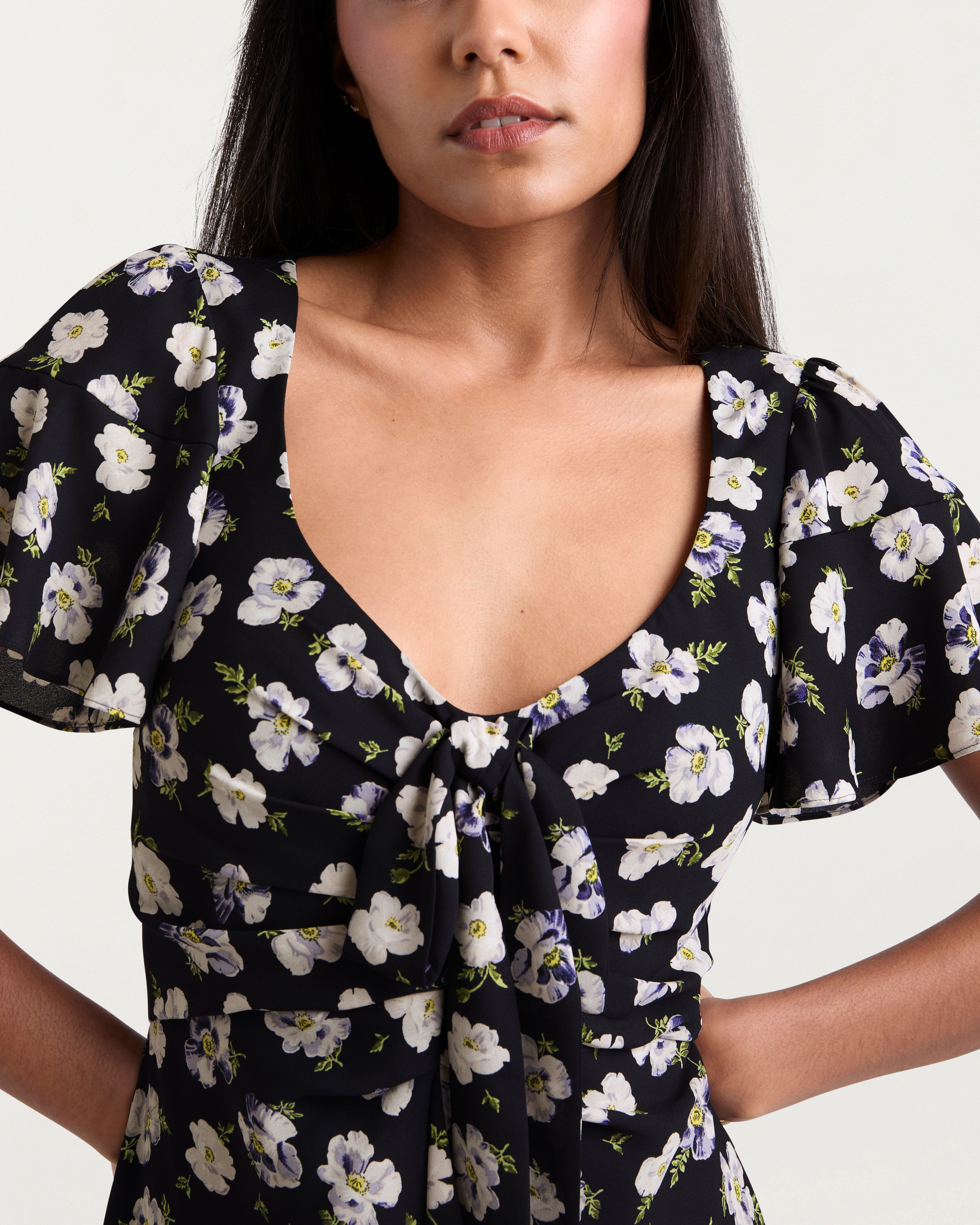 Mini Tossed Poppies Isha Dress