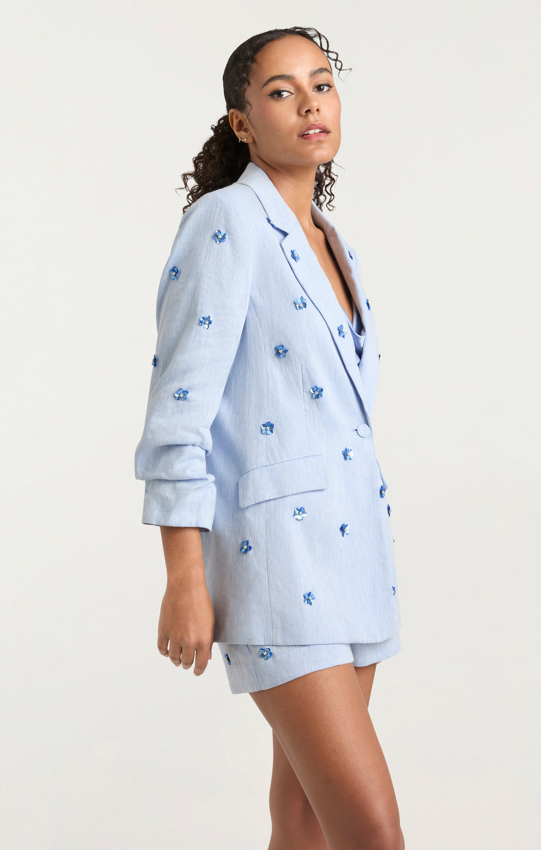 Linen Suiting Pearl Ditsy Kylie Blazer – Cinq à Sept