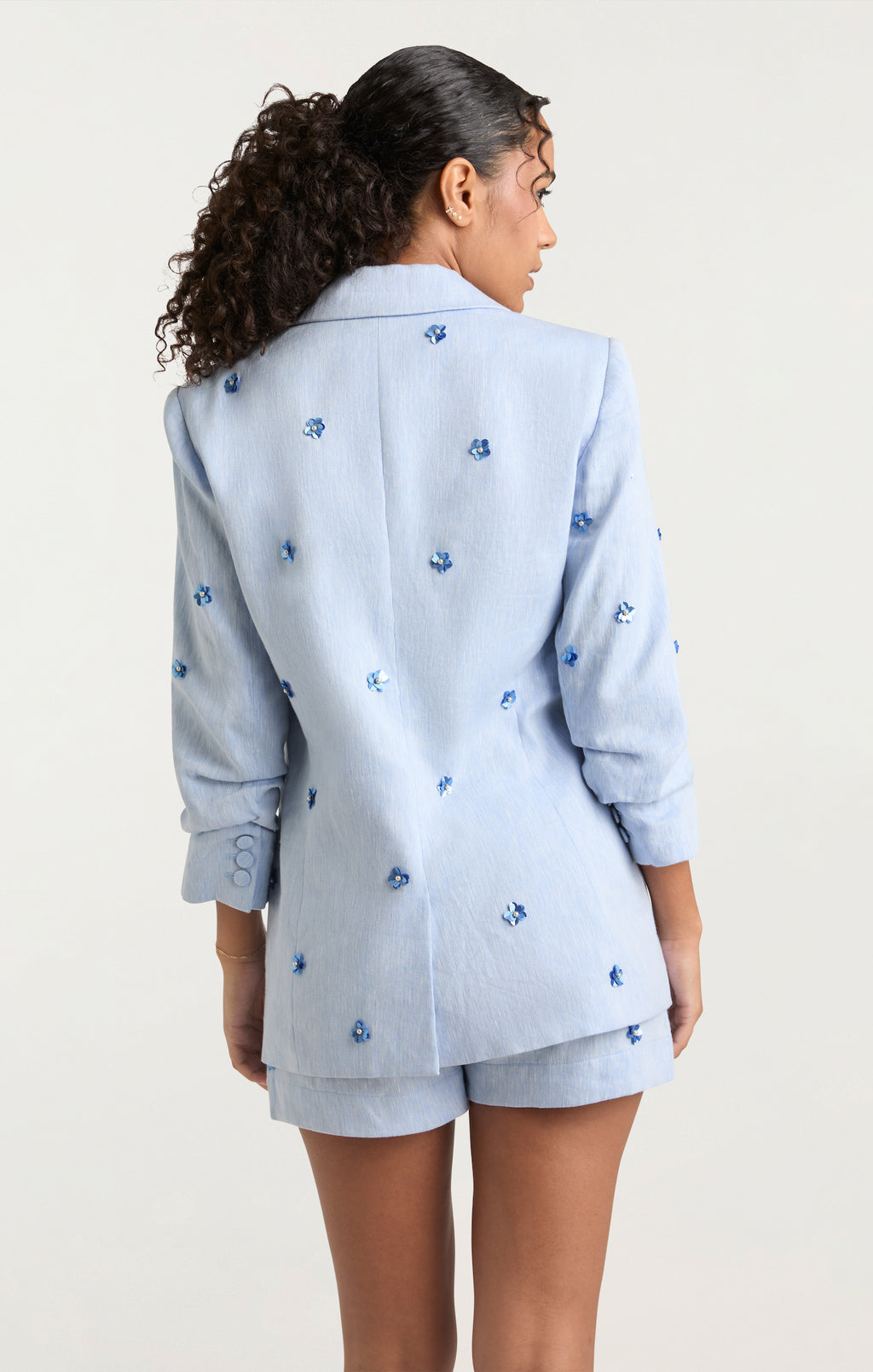 Linen Suiting Pearl Ditsy Kylie Blazer