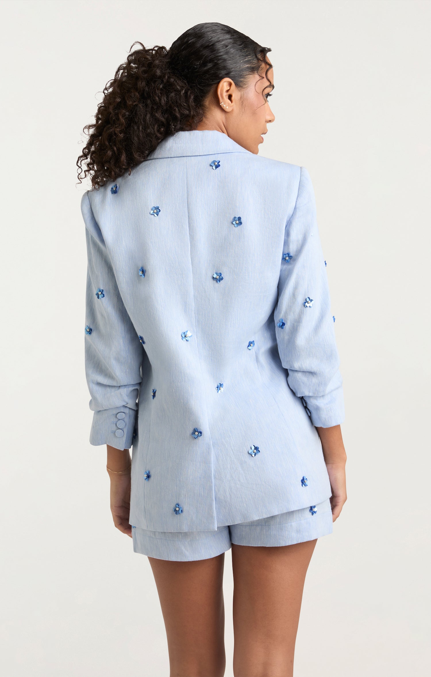 Linen Suiting Pearl Ditsy Kylie Blazer