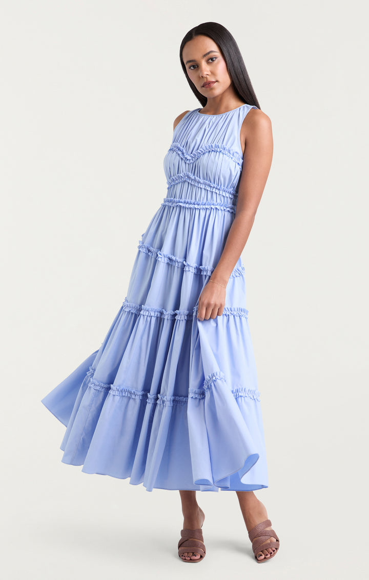cinq a sept light blue dress Cinq Sept Emin Striped Maxi Dress