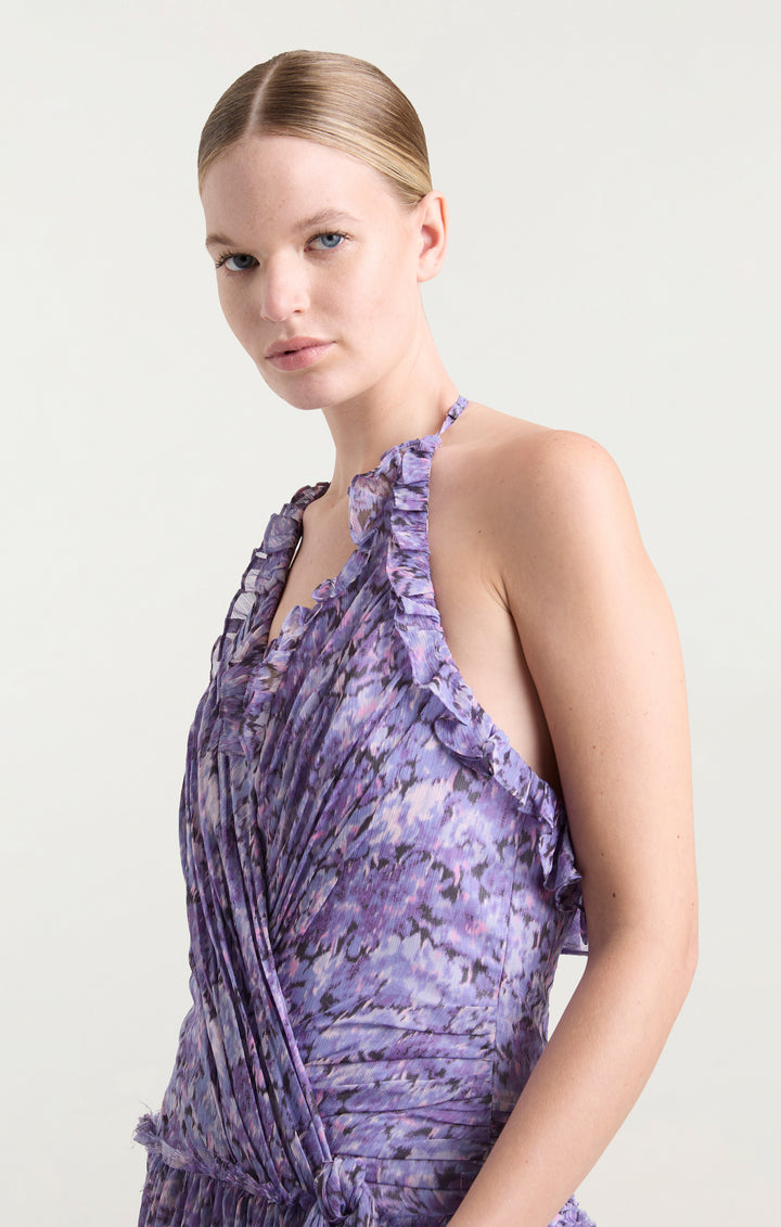 cinq sept silk painted hydrangea miley dress Cinq Sept Silk Painted Hydrangea Miley Dress In Lilac Wine - 70% Off