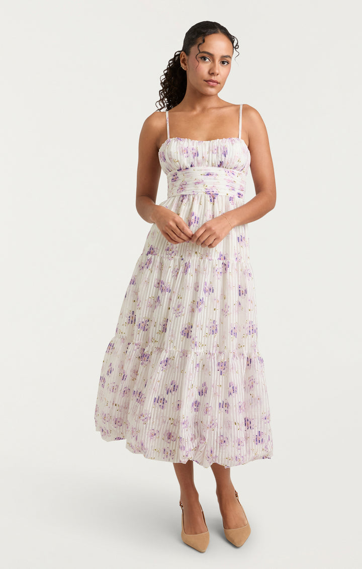 knee length dresses for ladies Rove Linen-Cotton Midi Dress - Crossover Back-Ties