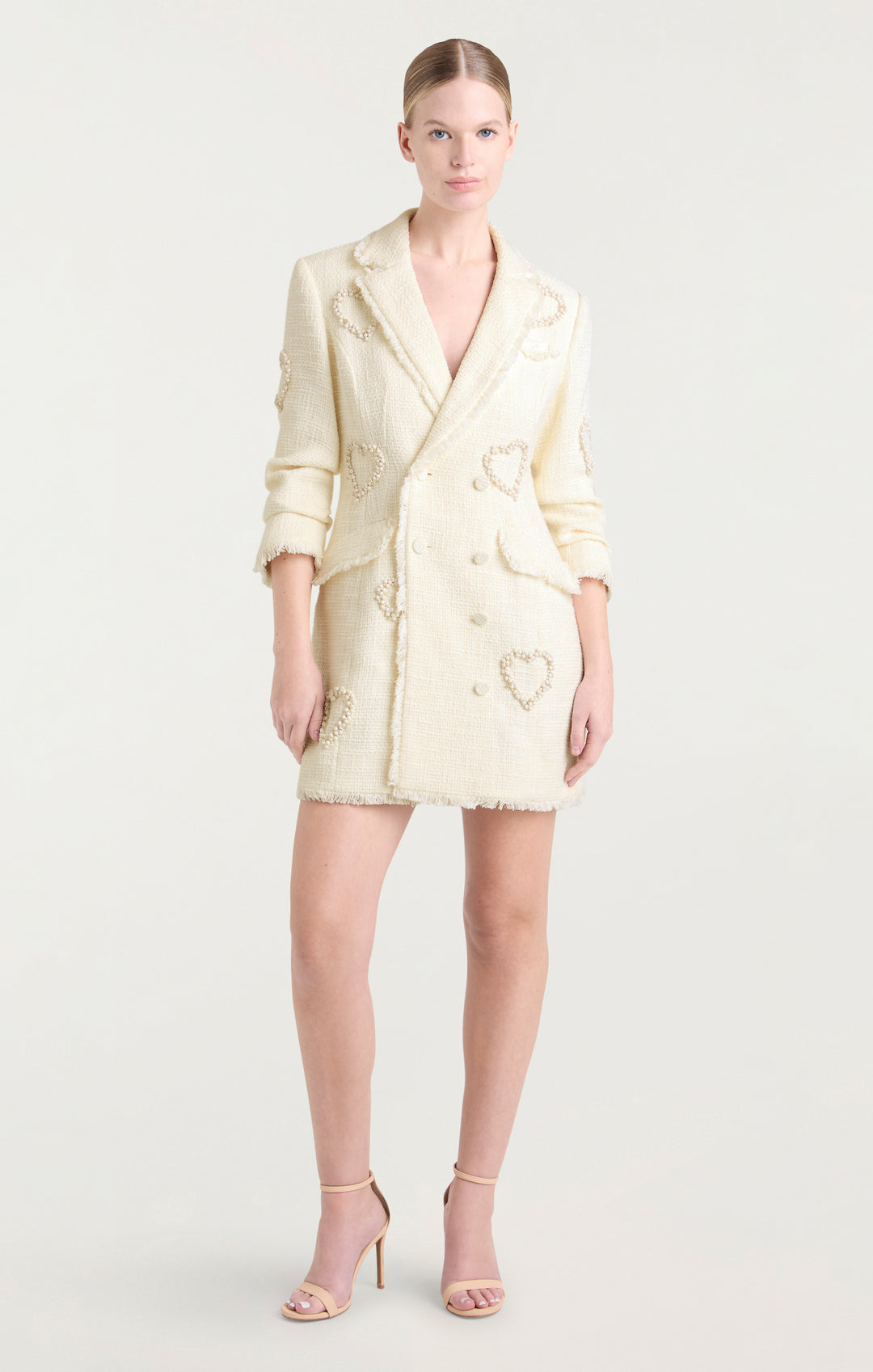 premium cut out embellished heart tailored dress Miss Selfridge diamonte heart cut out sweater dress in black