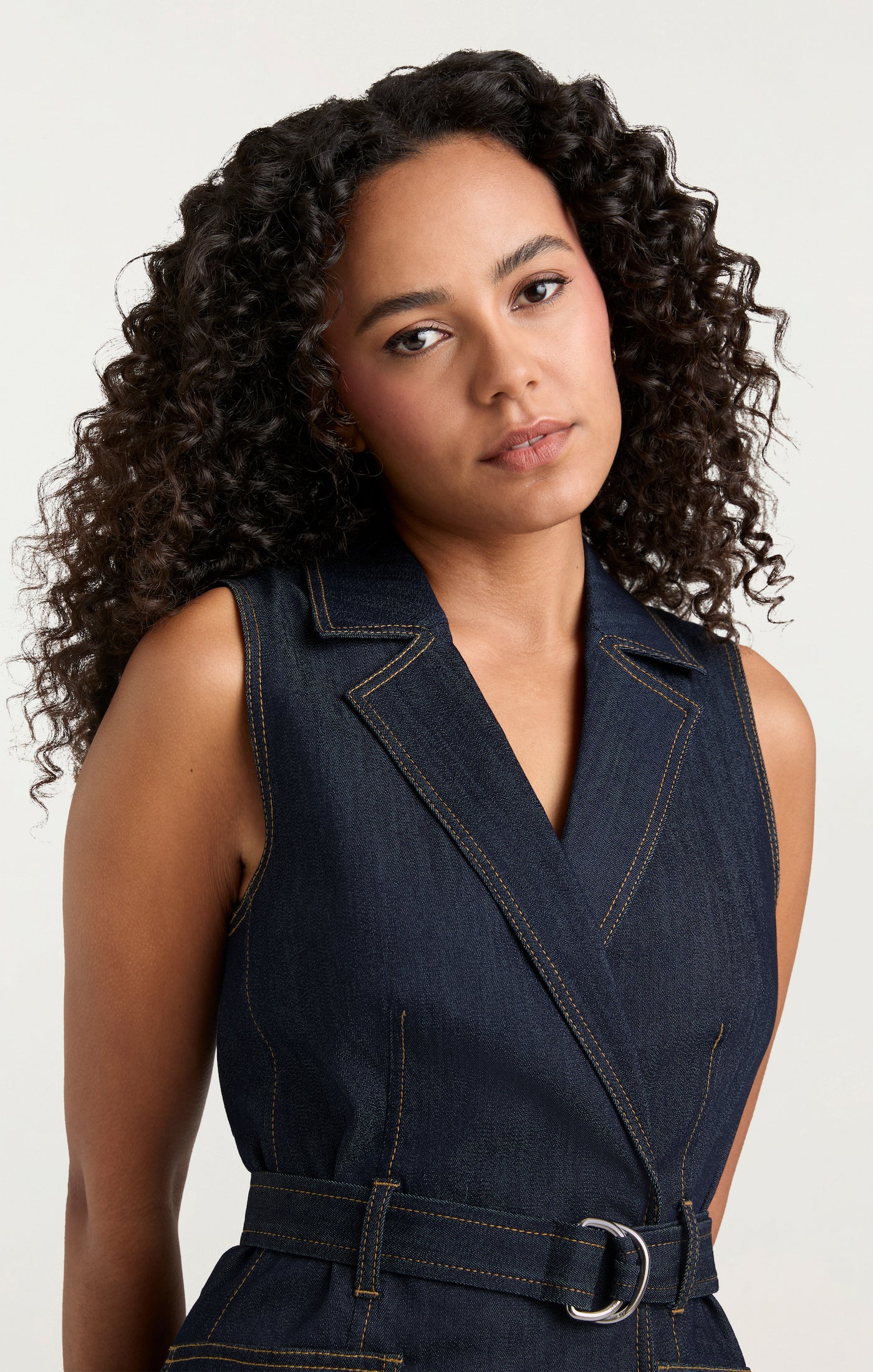 jag denim dress Women's Denim V-Neck Short Sleeve Dress with Pockets