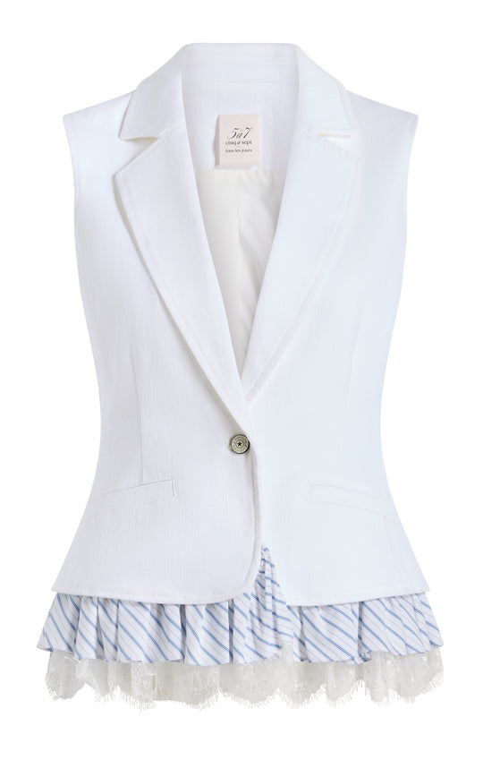 Striped Le Petit Denim Roxie Vest