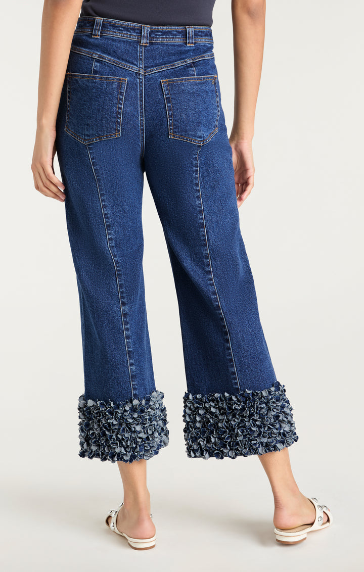 パンツ sky lace denim Five pockets jeans with rhinestones - Genny