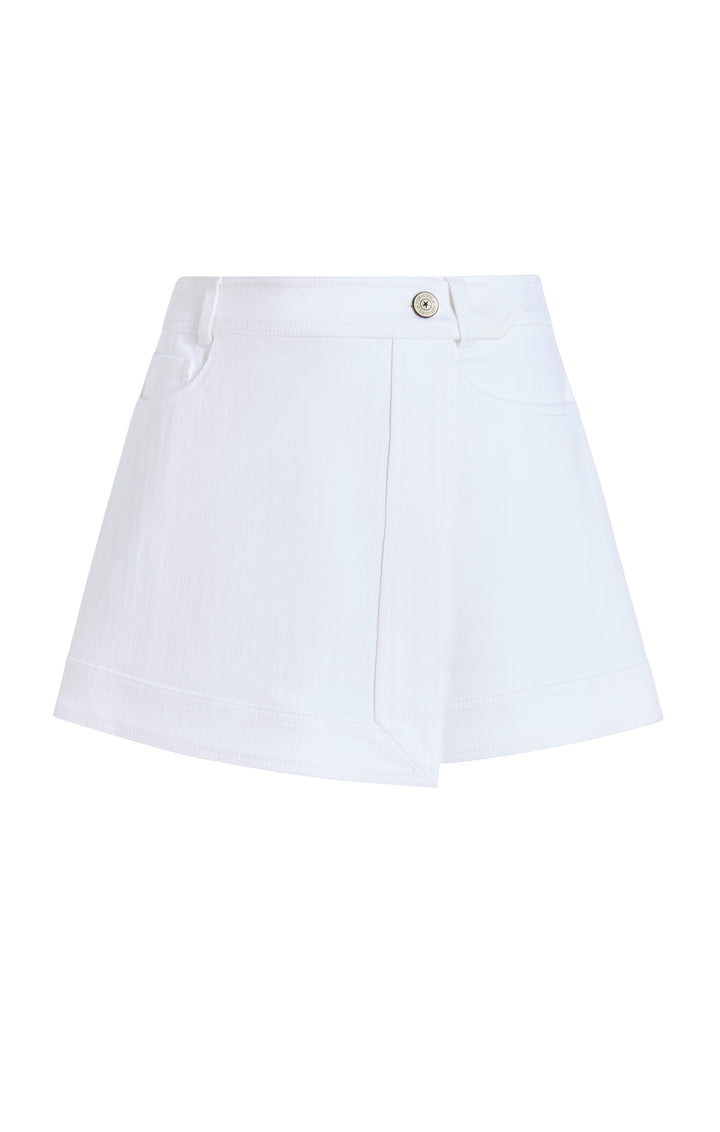 ミニスカート   Women Mini Skirts 81WWSA27 S134 053 WHITE AND Garter mini skirt (white)