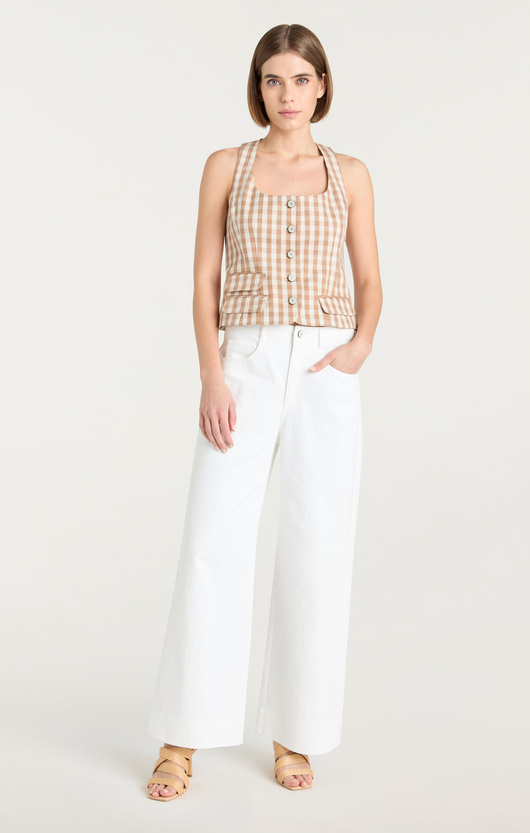 Gingham Denim Lovina Top – Cinq à Sept