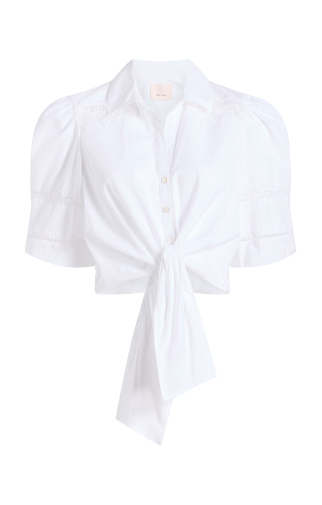 【I AM MARI】Wrinkle Short Sleeve Wide Pleat Banding PT Set Boxy shirt with pleats, optical white | Sportmax