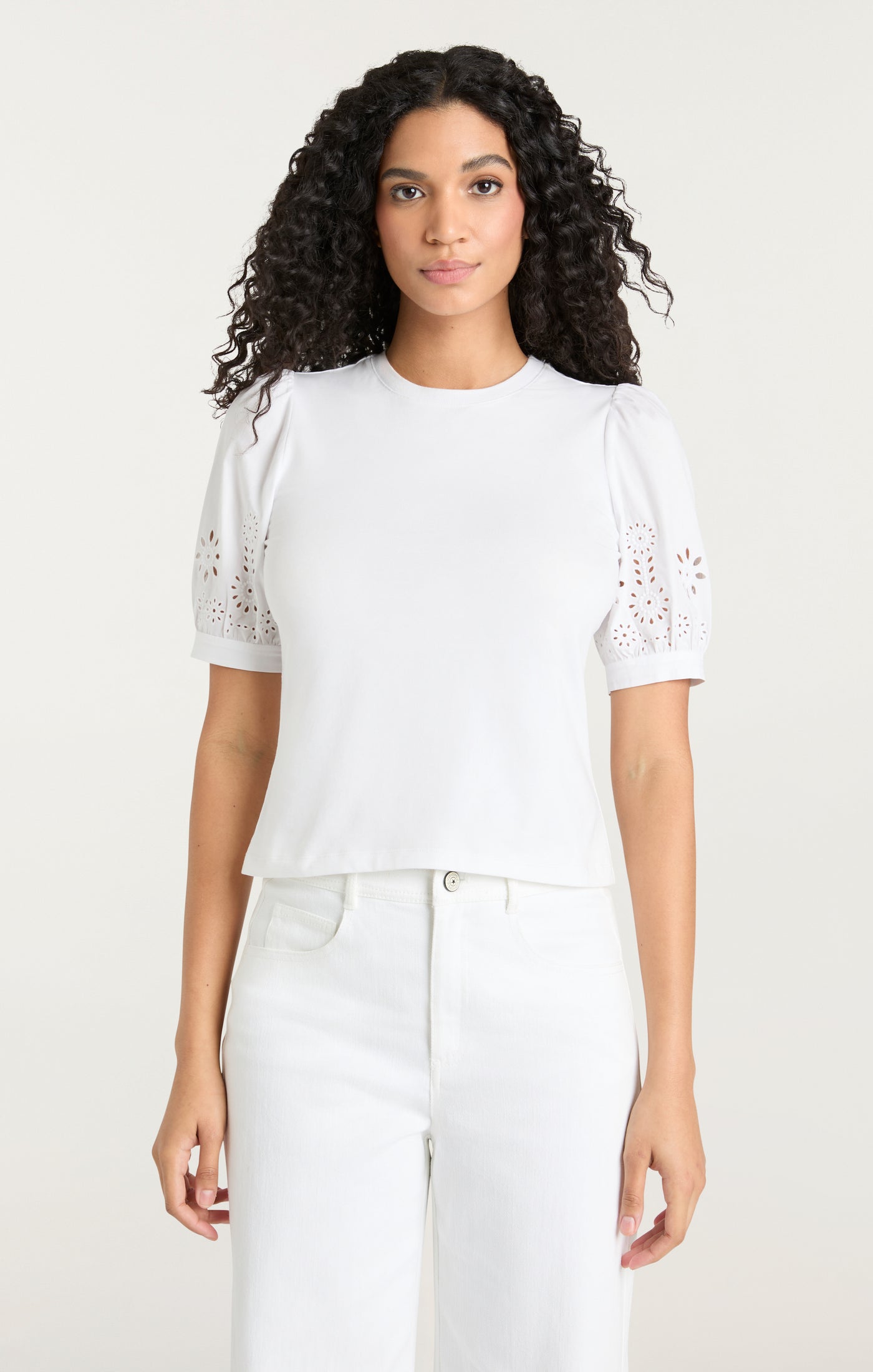 Embroidered Mazie Eyelet Coria Top