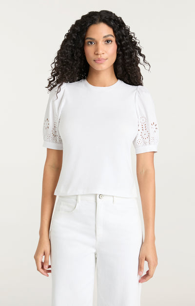 Embroidered Mazie Eyelet Coria Top