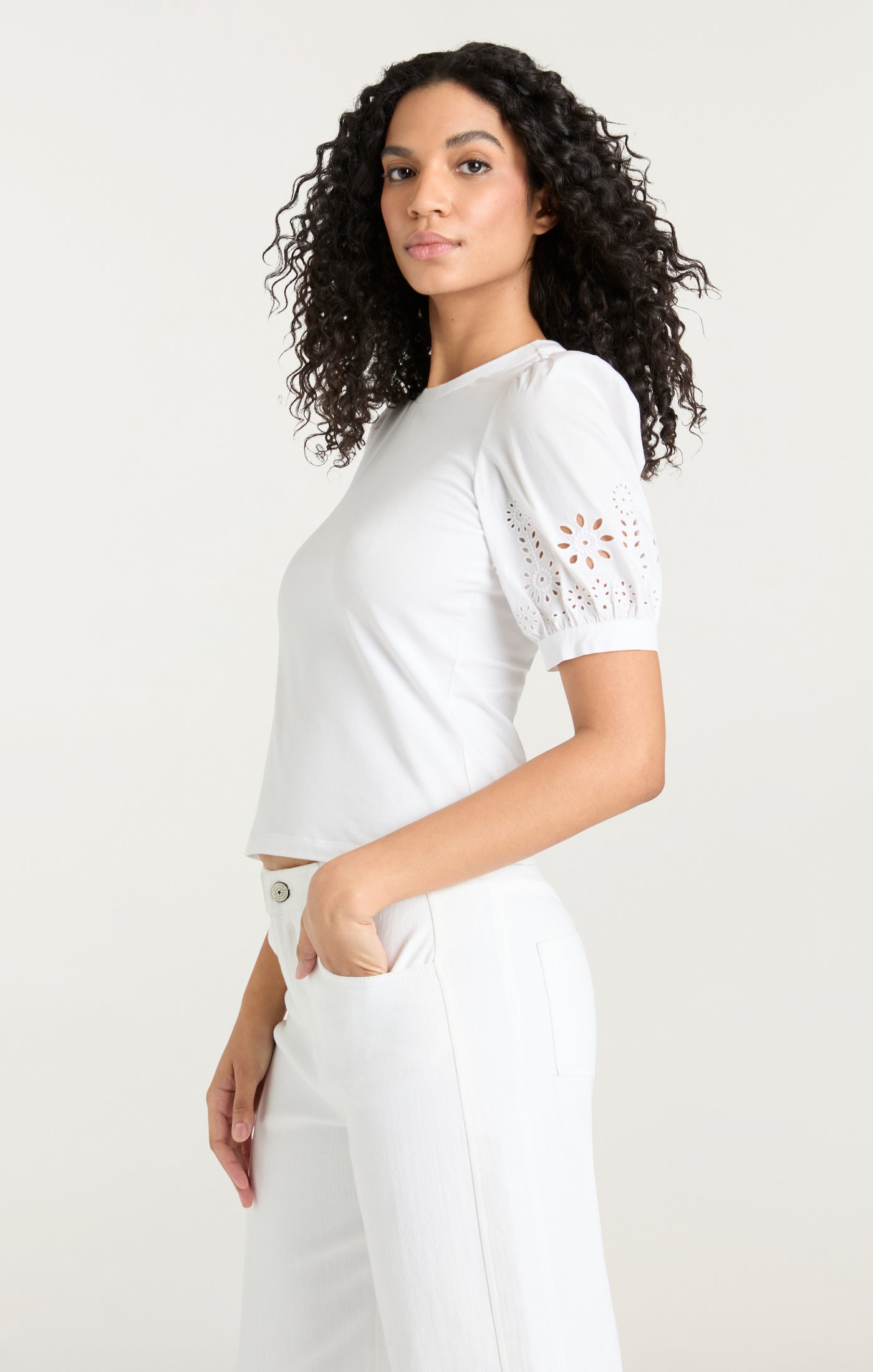 Embroidered Mazie Eyelet Coria Top