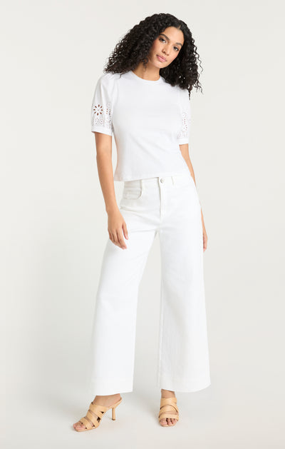 Embroidered Mazie Eyelet Coria Top