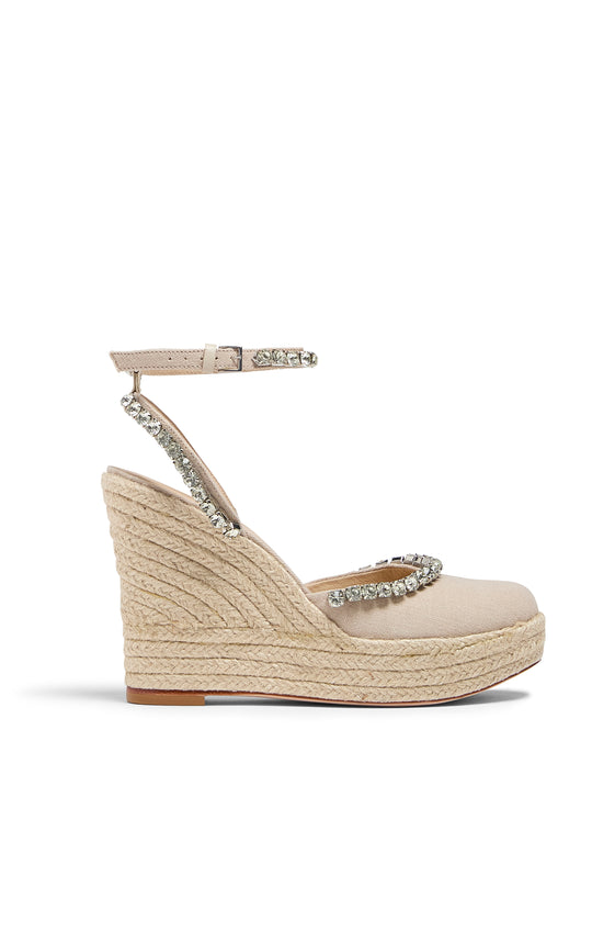 Jeanne Crystal Linen Espadrille