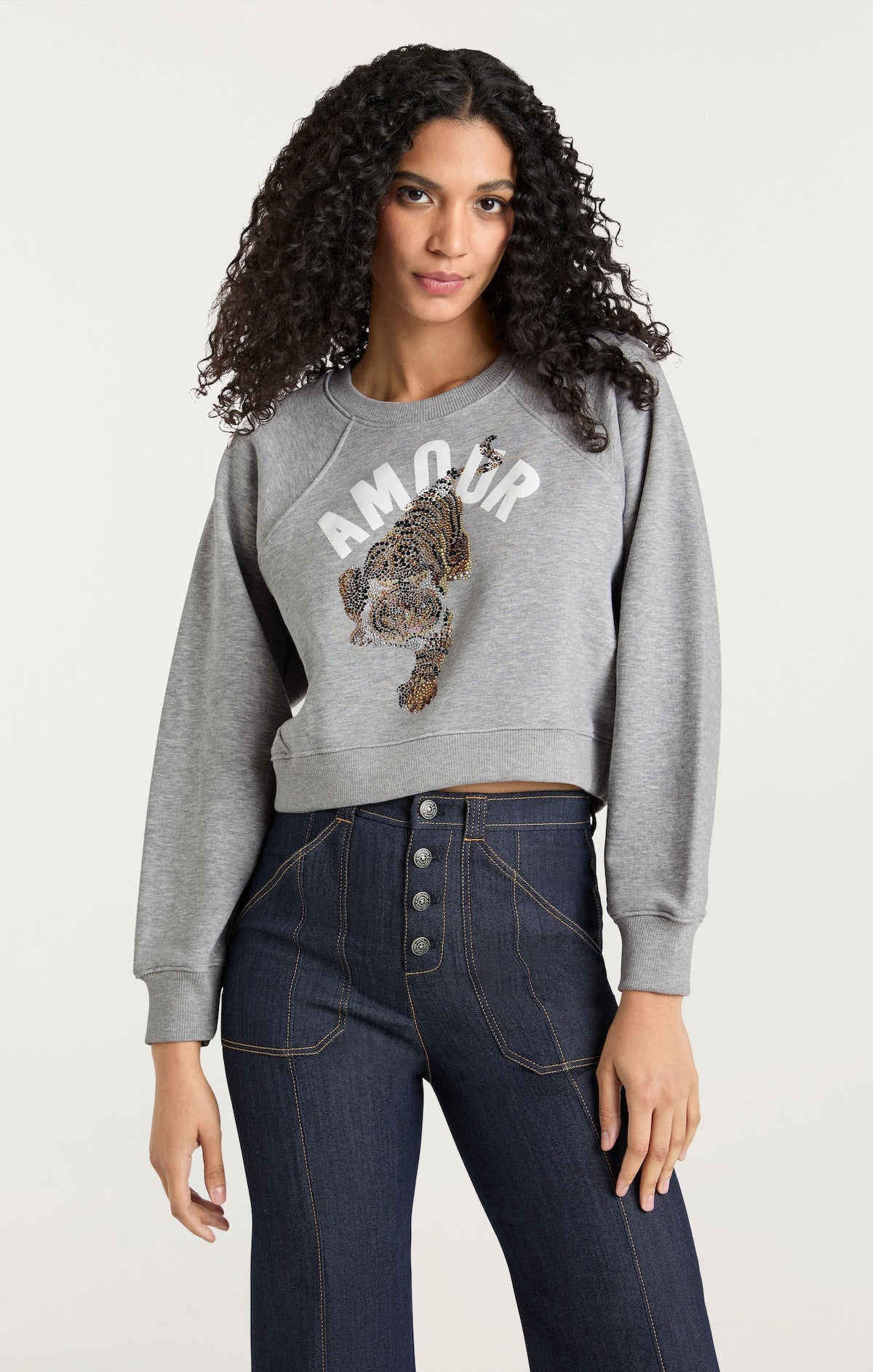 Tiger Cropped Jennifer Pullover