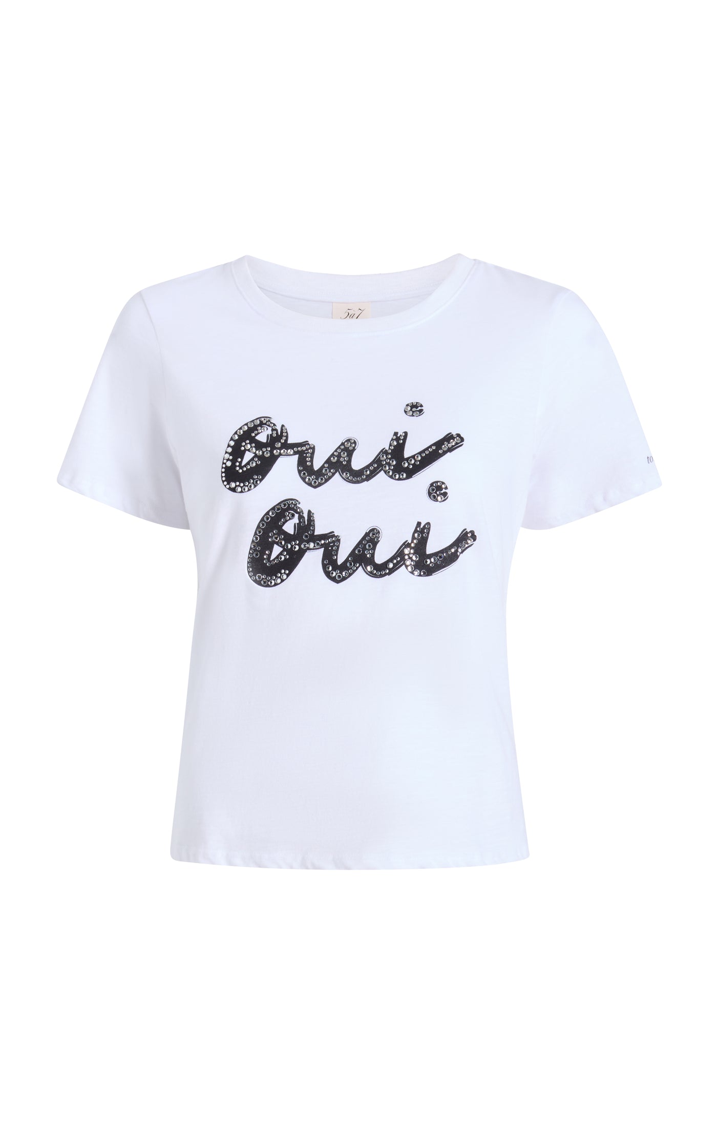 Rhinestone Oui Oui Shrunken Tee