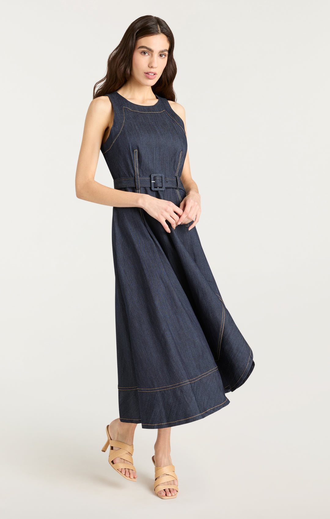 Cinq à Sept Women's Zelda Denim Belted Midi-Dress - Indigo Cinq à Sept Women's Zelda Denim Belted Midi-Dress - Indigo