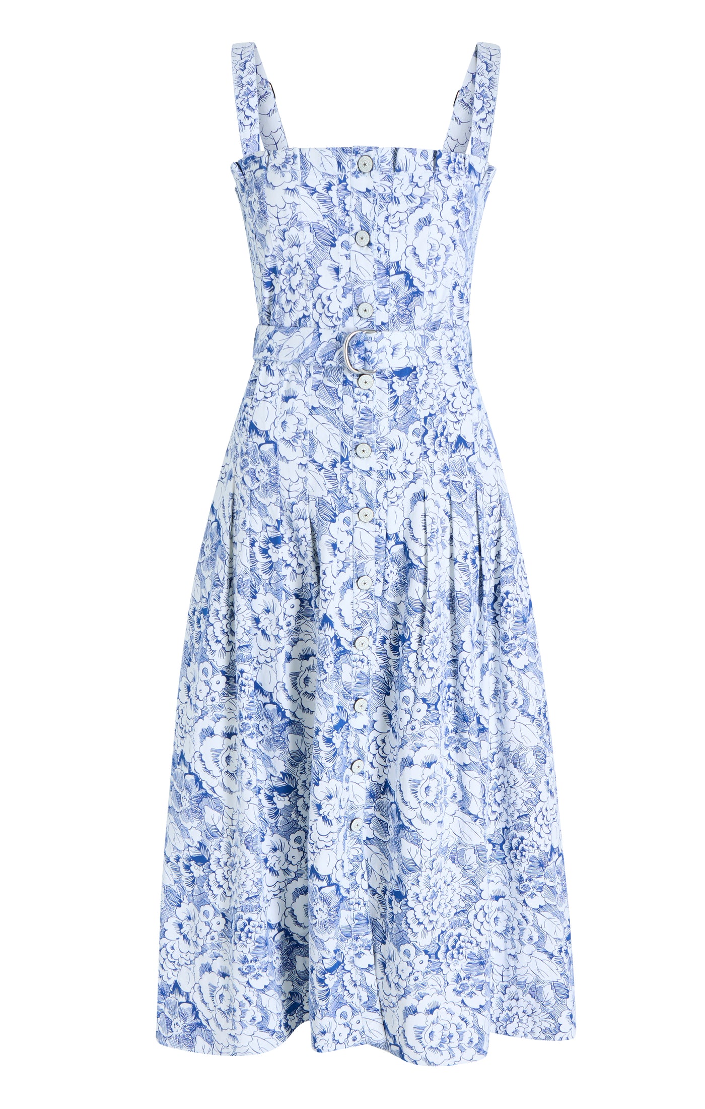 midi white cotton dress cerulean Cerulean Petal Blue Floral Dress