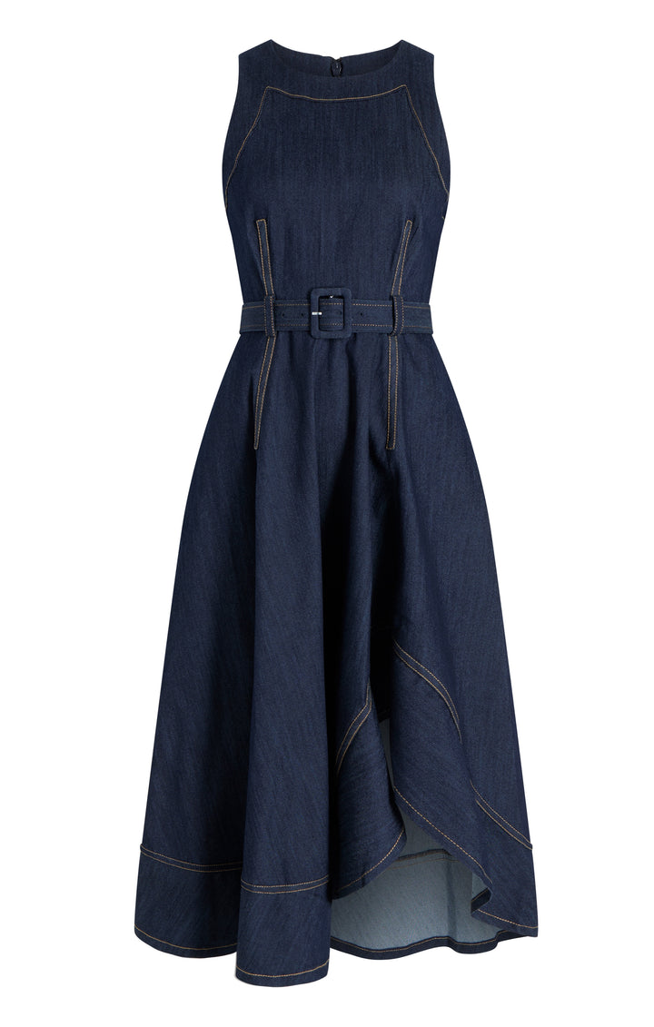 Cinq Sept Women's Zelda Denim Belted Midi-Dress - Indigo - Size 2 Cinq Sept Women's Zelda Denim Belted Midi-Dress - Indigo - Size 2