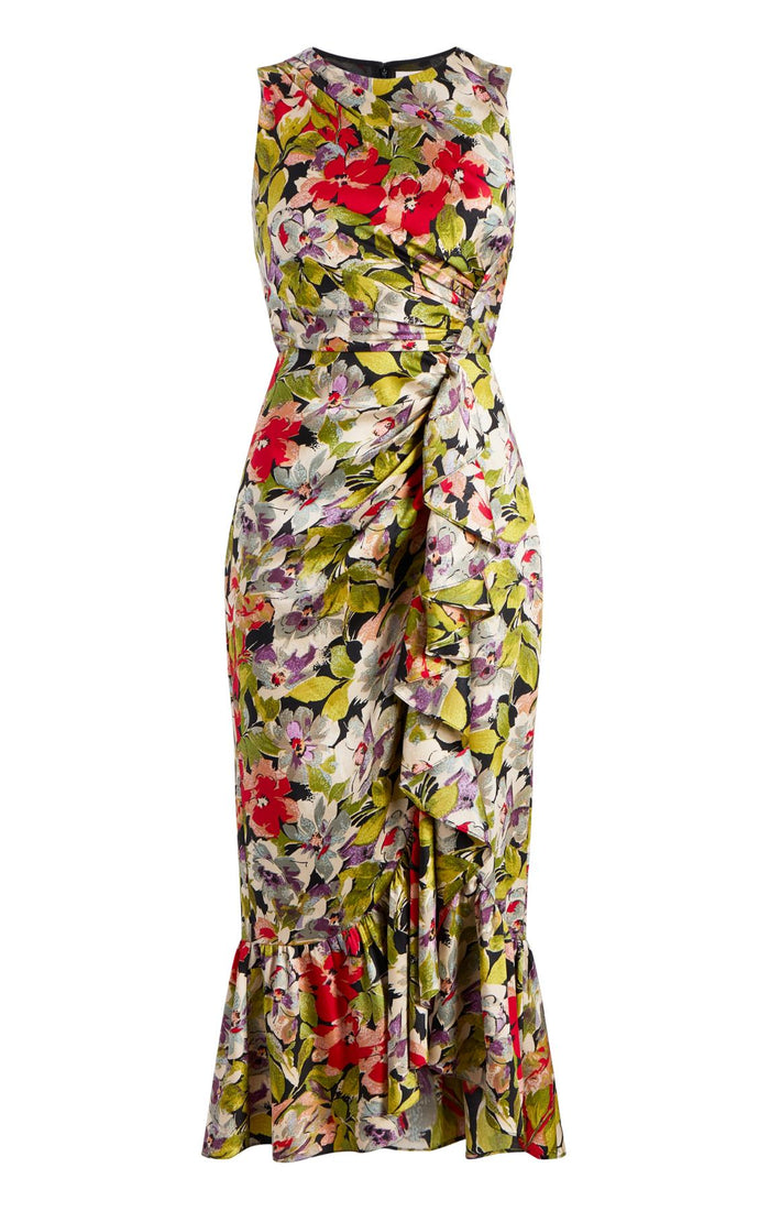 cinq à sept Canyon Bloom Elvira Dress Black Multi