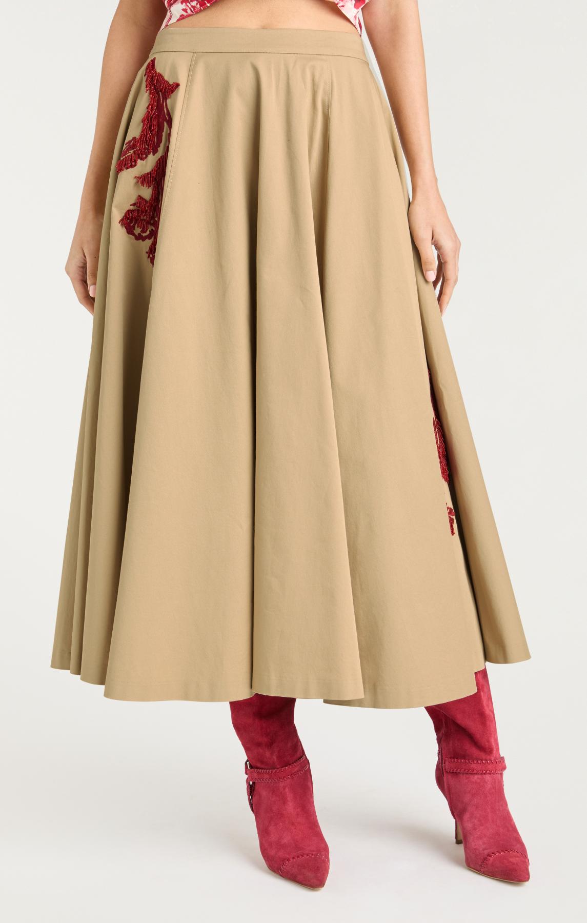 Floral Embellished Rizzo Skirt