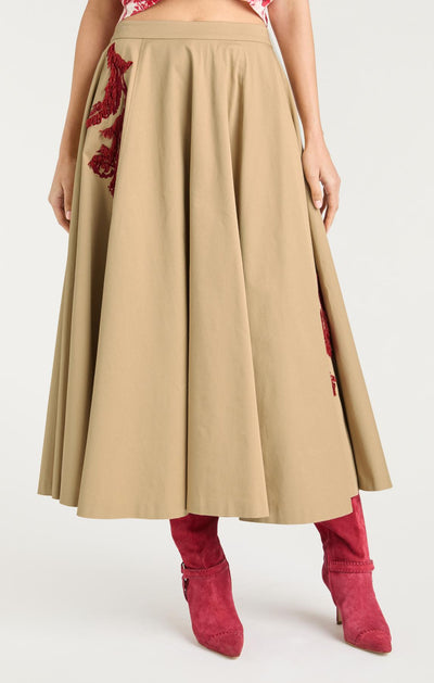 Floral Embellished Rizzo Skirt