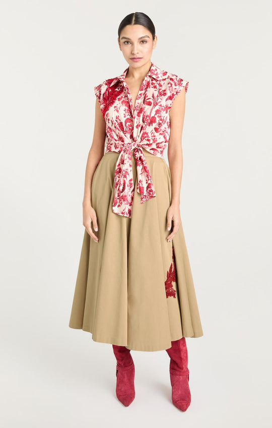 Floral Embellished Rizzo Skirt