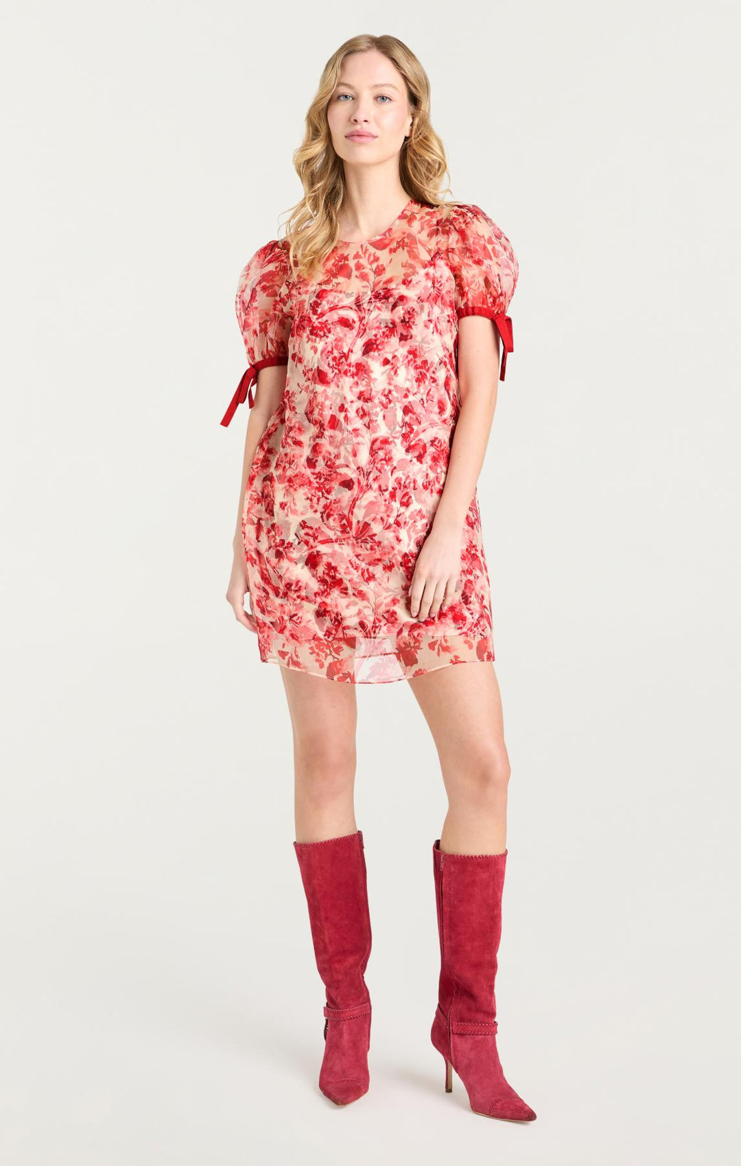 ROBE de FLEUR ハートビジュー ROBE de FLEURS XS ハートビジュー付きドレス