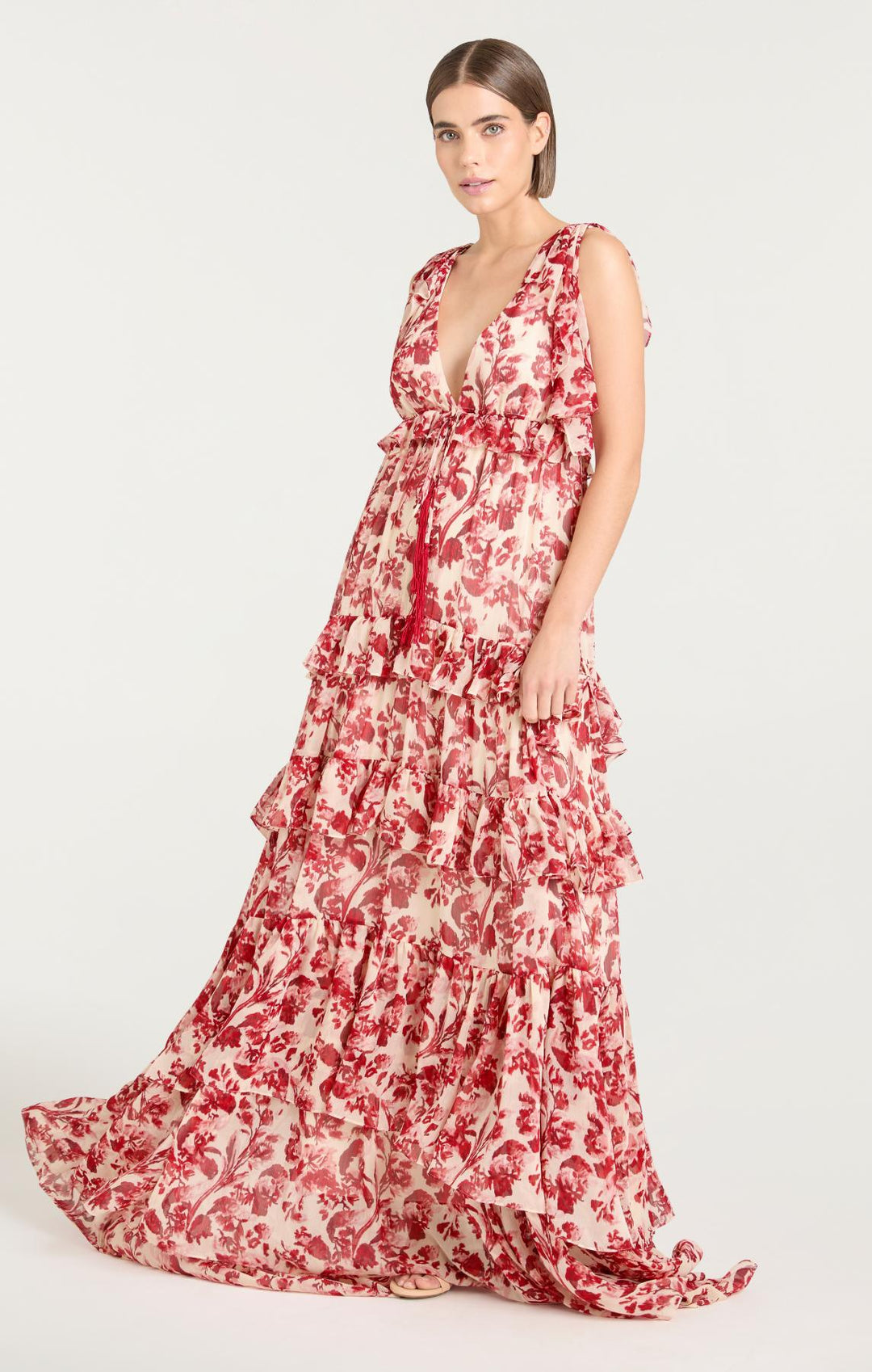 cinq a sept pink floral dress Cinq Sept Women's Holt Heirloom Petals Midi-Dress - Rosewater Pink Multi