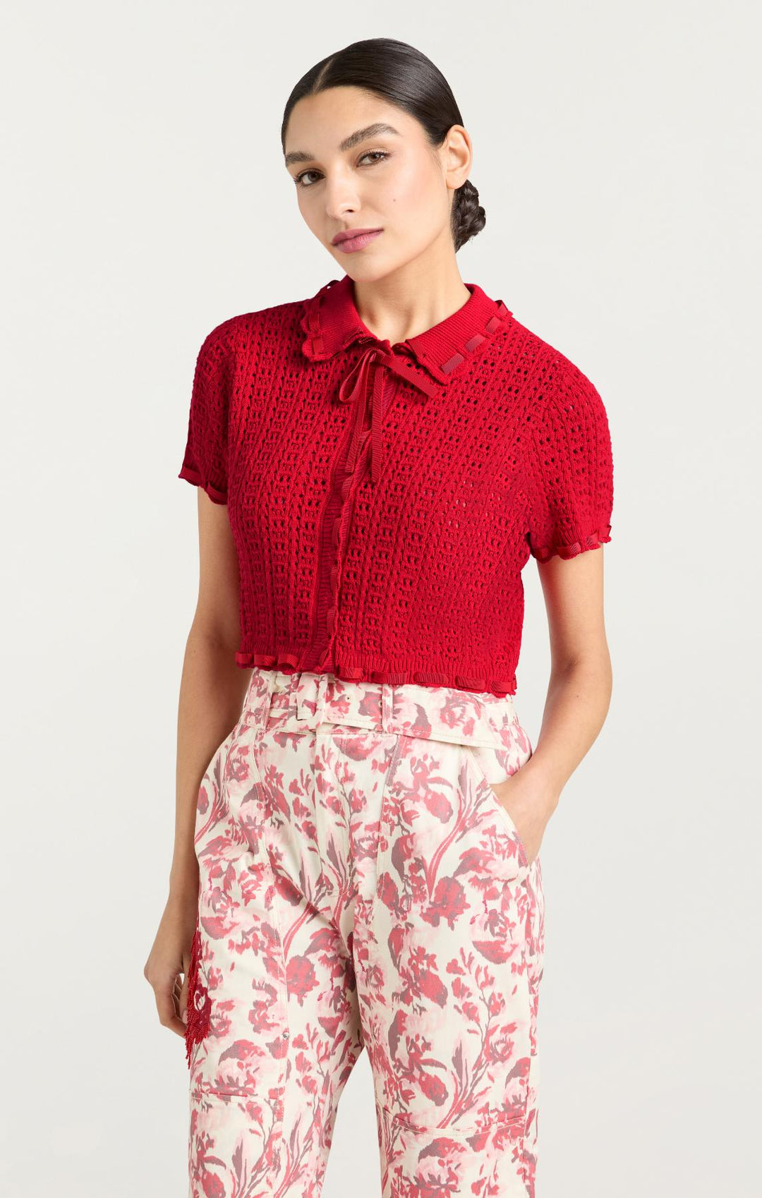 トップス round collar cardigan rouge by pomme round collar cardigan rouge by pomme