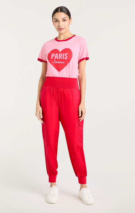 Paris Lamour Heart Shrunken Ringer Tee