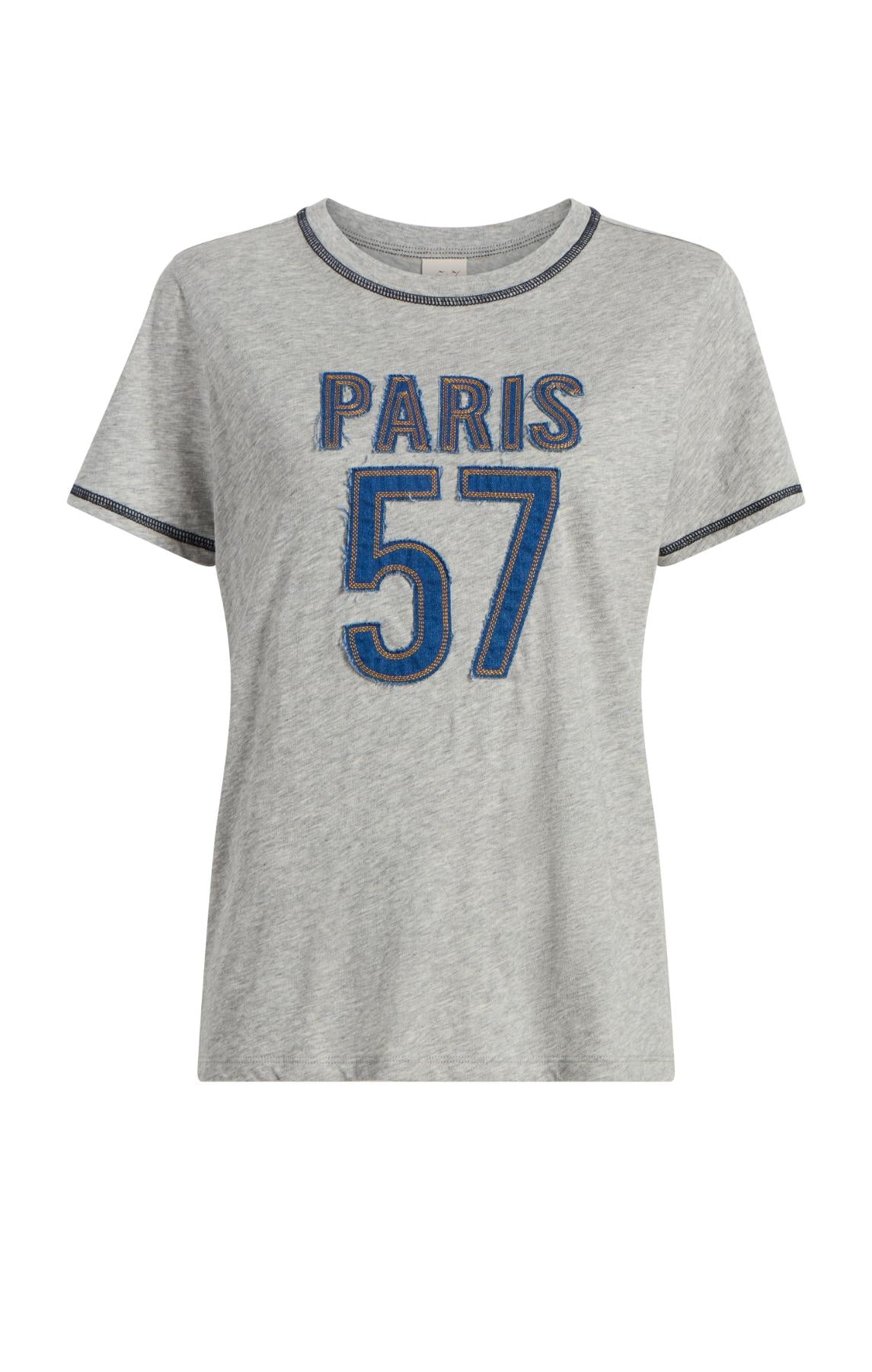 Trapunto Denim Heather Tee