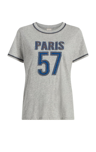 Trapunto Denim Heather Tee
