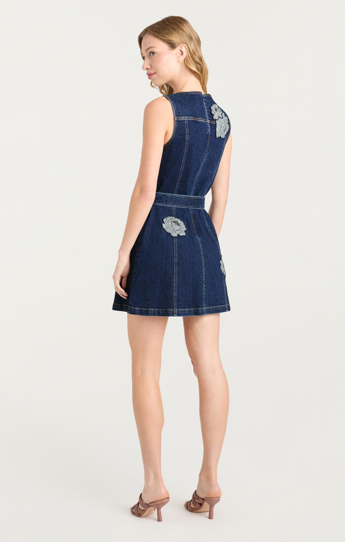 Floral Applique Marsha Jean Dress