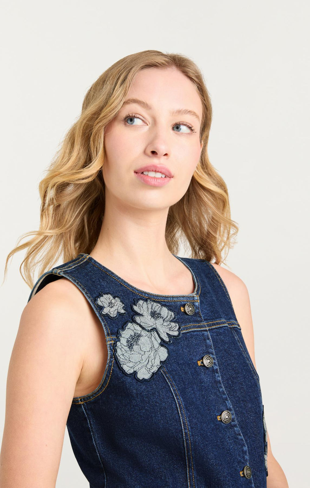 Cinq à Sept Floral Applique Marsha Dress | Blue | Size 6