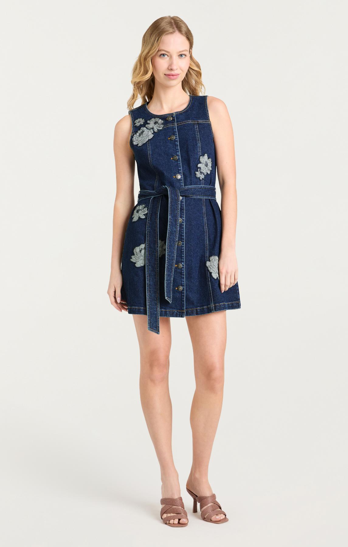 Floral Applique Marsha Jean Dress